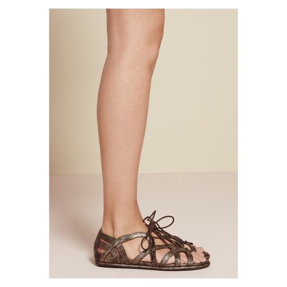Gentle Souls By Kenneth Cole Shoes Orly Gladiator Cage Metallic Sandal Size 7 - Picture 1 of 13